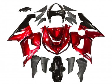 Discount 2005-2006 Red Black Kawasaki ZX6R Motorcycle Fairings Canada