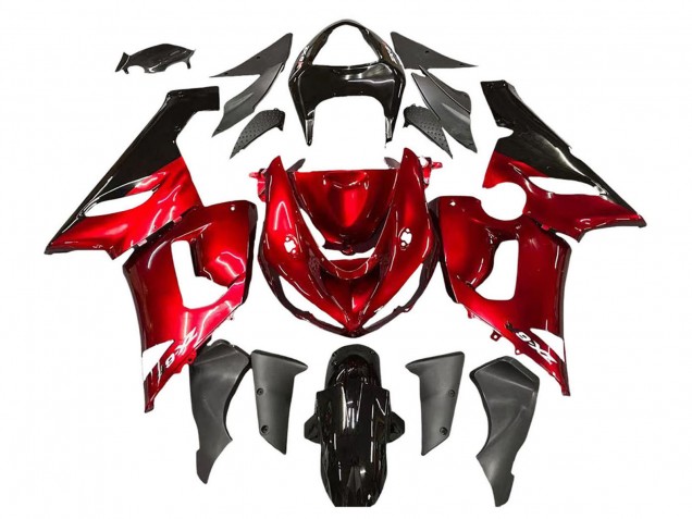 Discount 2005-2006 Red Black Kawasaki ZX6R Motorcycle Fairings Canada
