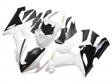 Discount 2005-2006 White Black Gold Ninja Kawasaki ZX6R Motorcycle Fairings Canada