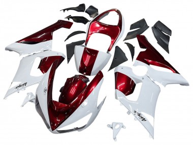 Discount 2005-2006 White Red Kawasaki ZX6R Motorcycle Fairings Canada