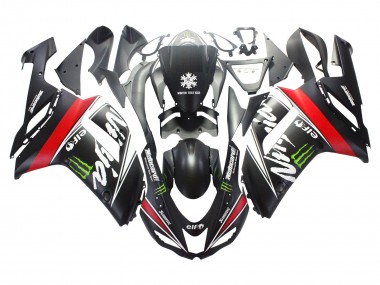 Discount 2007-2008 Black White Red with White Snow Decal Ninja Elf Kawasaki ZX6R Motorcycle Fairings Canada