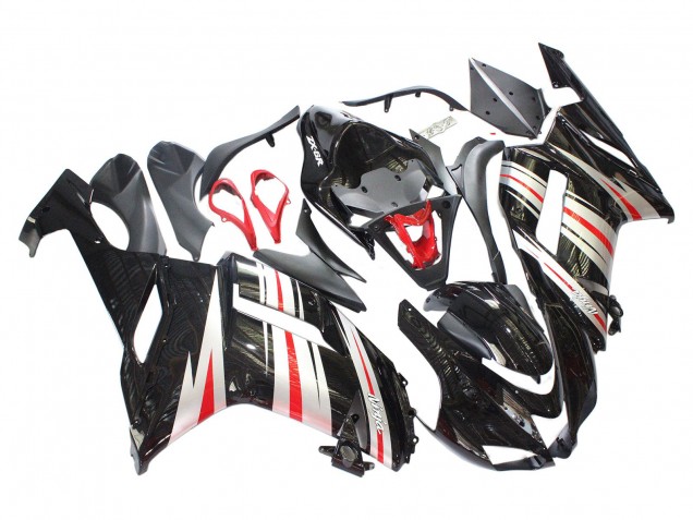 Discount 2007-2008 Black Silver Red Ninja Kawasaki ZX6R Motorcycle Fairings Canada