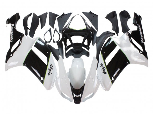 Discount 2007-2008 Black White Ninja Kawasaki ZX6R Motorcycle Fairings Canada