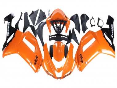 Discount 2007-2008 Orange Black Ninja Kawasaki ZX6R Motorcycle Fairings Canada