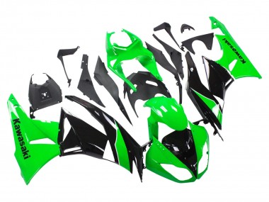 Discount 2009-2012 Green Glossy Black Kawasaki ZX6R Motorcycle Fairings Canada