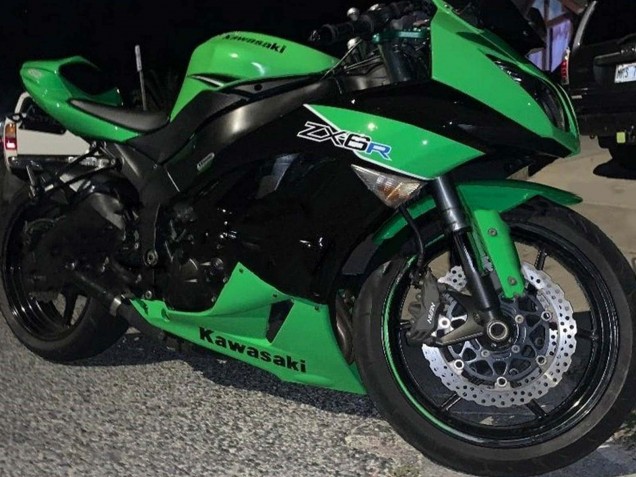 Discount 2009-2012 Green Glossy Black Kawasaki ZX6R Motorcycle Fairings Canada