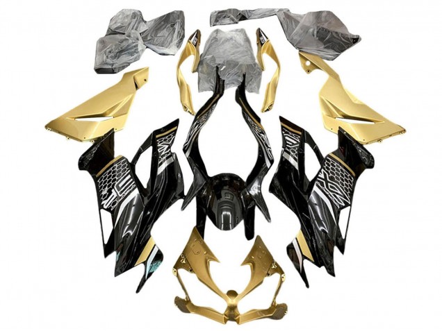 Discount 2019-2022 Gold Glossy Black White Honeycomb Kawasaki ZX6R Motorcycle Fairings Canada