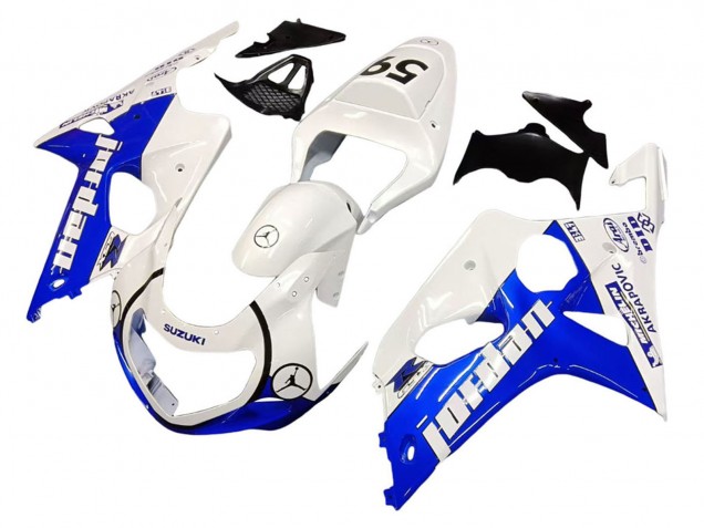 Discount 2000-2002 White Blue Jordan 59 Suzuki GSXR1000 Motorcycle Fairings Canada