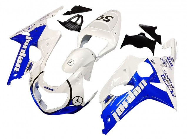 Discount 2000-2002 White Blue Jordan 59 Suzuki GSXR1000 Motorcycle Fairings Canada