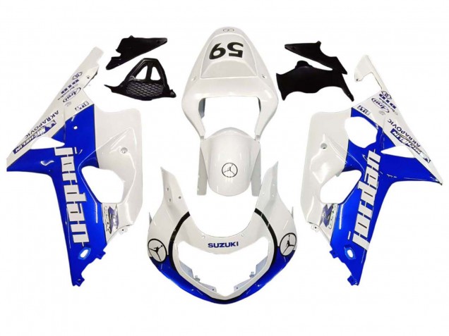 Discount 2000-2002 White Blue Jordan 59 Suzuki GSXR1000 Motorcycle Fairings Canada