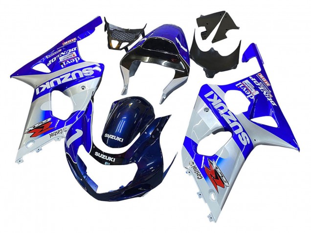 Discount 2000-2002 Blue White Silver Castrol Dunlop Suzuki GSXR1000 Motorcycle Fairings Canada