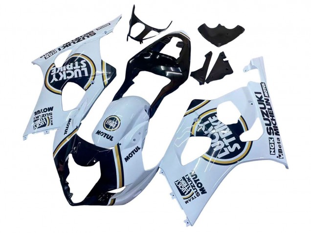 Discount 2003-2004 White Black Gold Motul Lucky Strike Suzuki GSXR 1000 Motorcycle Fairings Canada
