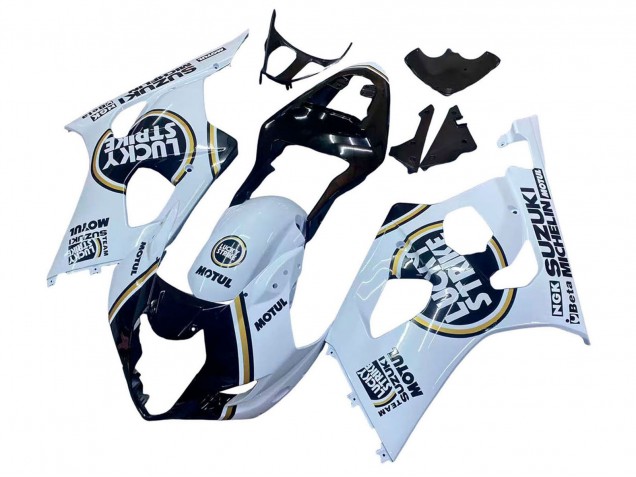 Discount 2003-2004 White Black Gold Motul Lucky Strike Suzuki GSXR 1000 Motorcycle Fairings Canada