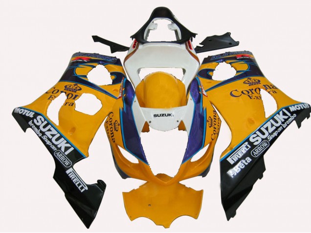 Discount 2003-2004 Yellow White Blue Black Corona Suzuki GSXR 1000 Motorcycle Fairings Canada
