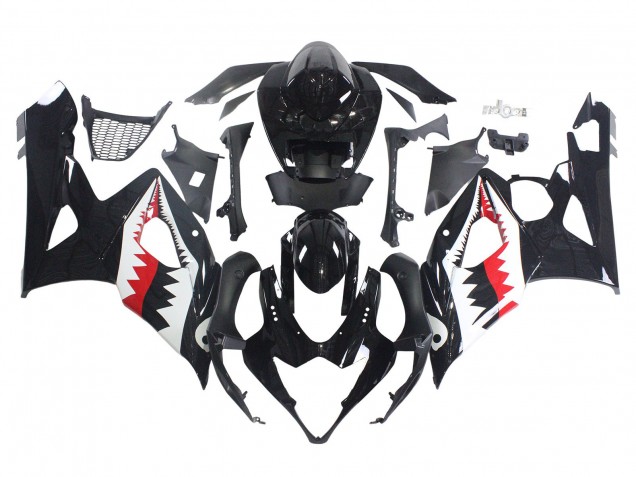 Discount 2005-2006 Glossy Black Red White Shark Suzuki GSXR 1000 Motorcycle Fairings Canada