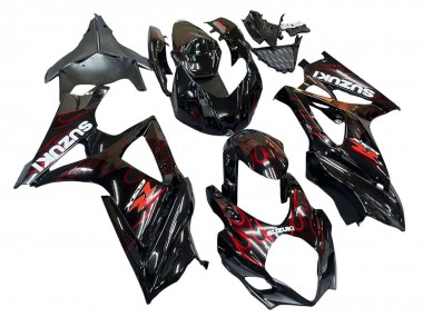Discount 2007-2008 Black Red Flame Suzuki GSXR 1000 Motorcycle Fairings Canada