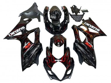 Discount 2007-2008 Black Red Flame Suzuki GSXR 1000 Motorcycle Fairings Canada