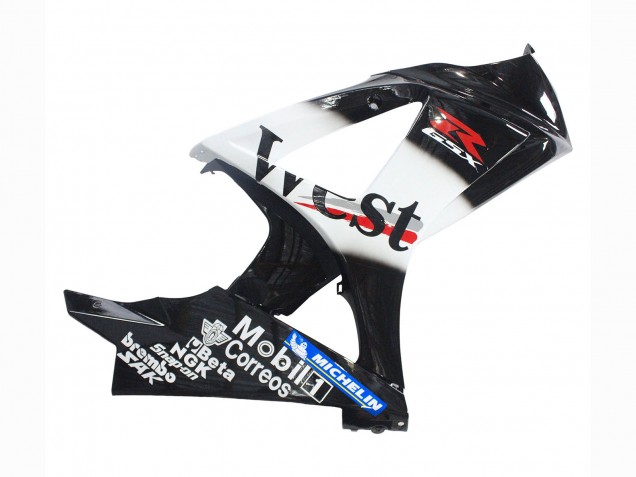Discount 2007-2008 Glossy Black White West Suzuki GSXR 1000 Motorcycle Fairings Canada