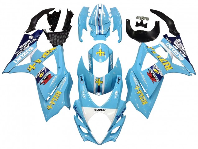 Discount 2007-2008 Light Blue Yellow Black Motul Rizla Suzuki GSXR 1000 Motorcycle Fairings Canada