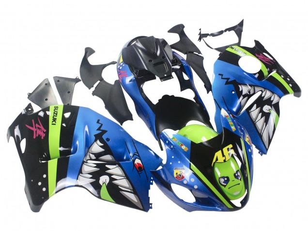Discount 1996-2007 Blue Green Shark 46 Suzuki GSXR 1300 Hayabusa Motorcycle Fairings Canada