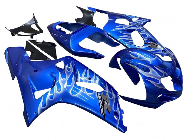 Discount 2001-2003 Blue with White Flame Suzuki GSXR 600 / GSXR 750 Motorcycle Fairings Canada