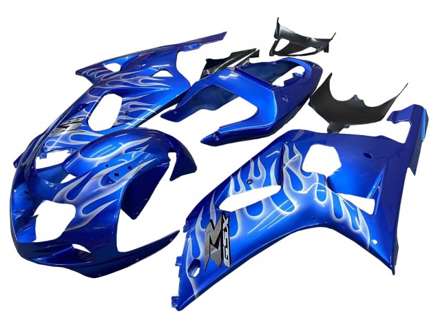 Discount 2001-2003 Blue with White Flame Suzuki GSXR 600 / GSXR 750 Motorcycle Fairings Canada