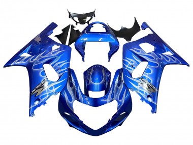 Discount 2001-2003 Blue with White Flame Suzuki GSXR 600 / GSXR 750 Motorcycle Fairings Canada