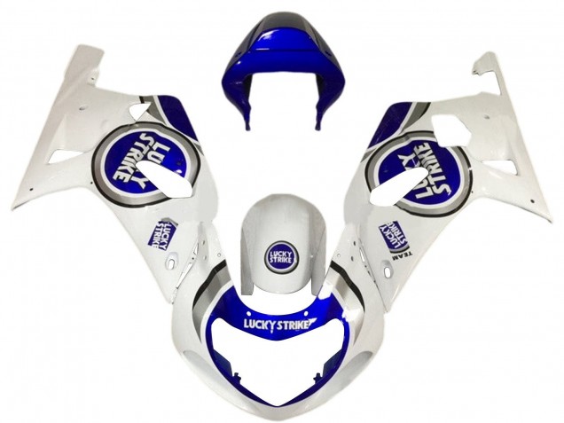 Discount 2001-2003 White Blue Lucky Strike Suzuki GSXR 600 / GSXR 750 Motorcycle Fairings Canada