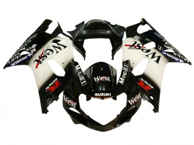 Discount 2001-2003 Glossy Black White West Red Suzuki GSXR 600 / GSXR 750 Motorcycle Fairings Canada