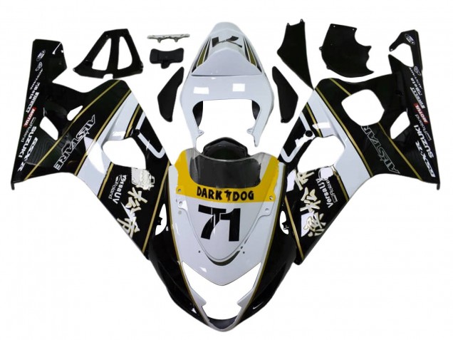 Discount 2004-2005 White Black Yellow Dark Dog 71 Suzuki GSXR 600 / GSXR 750 Motorcycle Fairings Canada