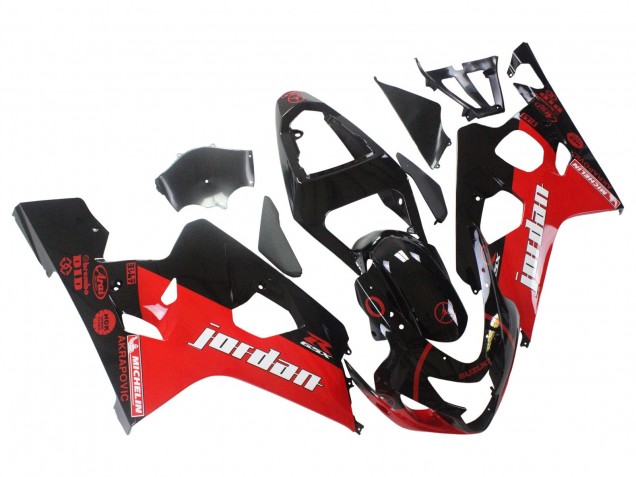 Discount 2004-2005 Glossy Black Red Jordan Michelin Suzuki GSXR 600 / GSXR 750 Motorcycle Fairings Canada