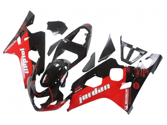 Discount 2004-2005 Glossy Black Red Jordan Michelin Suzuki GSXR 600 / GSXR 750 Motorcycle Fairings Canada
