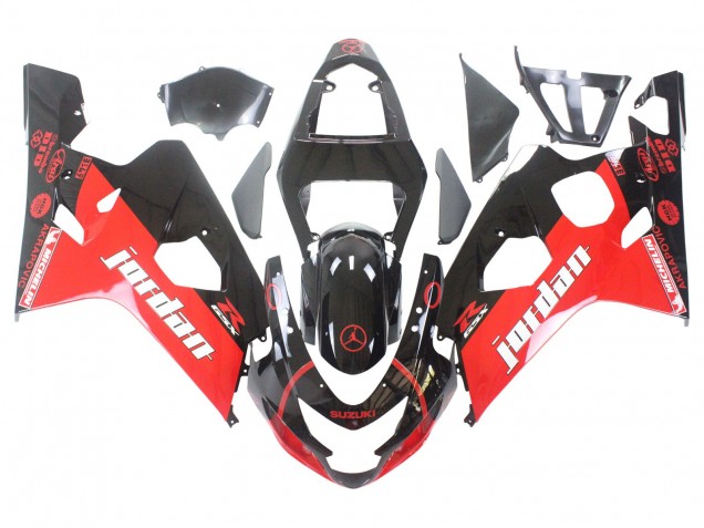 Discount 2004-2005 Glossy Black Red Jordan Michelin Suzuki GSXR 600 / GSXR 750 Motorcycle Fairings Canada