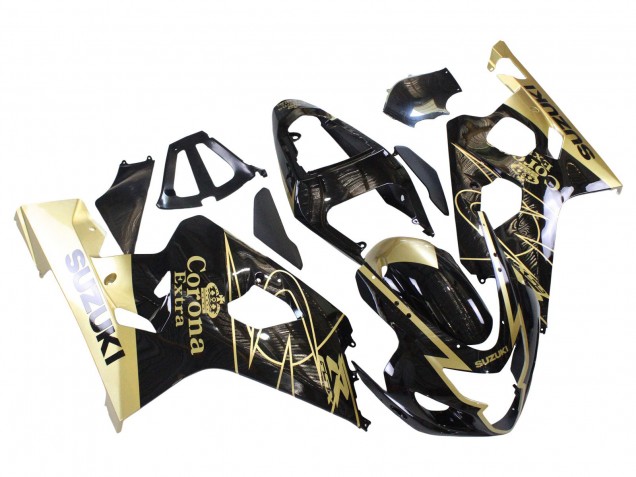 Discount 2004-2005 Glossy Black Gold Corona Suzuki GSXR 600 / GSXR 750 Motorcycle Fairings Canada