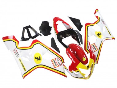 Discount 2004-2005 White Red Yellow Michelin Texaon Heron 7 Suzuki GSXR 600 / GSXR 750 Motorcycle Fairings Canada
