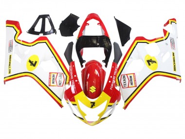 Discount 2004-2005 White Red Yellow Michelin Texaon Heron 7 Suzuki GSXR 600 / GSXR 750 Motorcycle Fairings Canada
