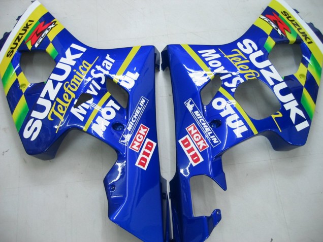 Discount 2004-2005 Blue White Yellow Green Telefonica Motul MoviStar Suzuki GSXR 600 / GSXR 750 Motorcycle Fairings Canada