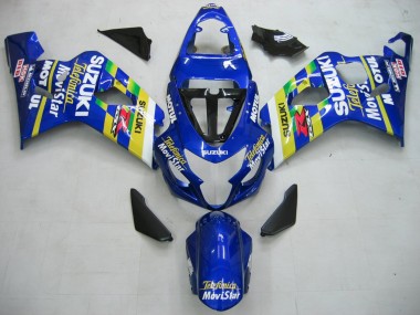 Discount 2004-2005 Blue White Yellow Green Telefumia Motul MoviStar Suzuki GSXR 600 / GSXR 750 Motorcycle Fairings Canada