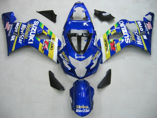Discount 2004-2005 Blue White Yellow Green Telefonica Motul MoviStar Suzuki GSXR 600 / GSXR 750 Motorcycle Fairings Canada