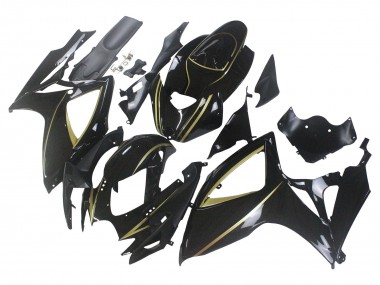 Discount 2006-2007 Glossy Black Gold Stripe Suzuki GSXR 600 / GSXR 750 Motorcycle Fairings Canada