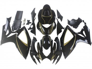 Discount 2006-2007 Glossy Black Gold Stripe Suzuki GSXR 600 / GSXR 750 Motorcycle Fairings Canada