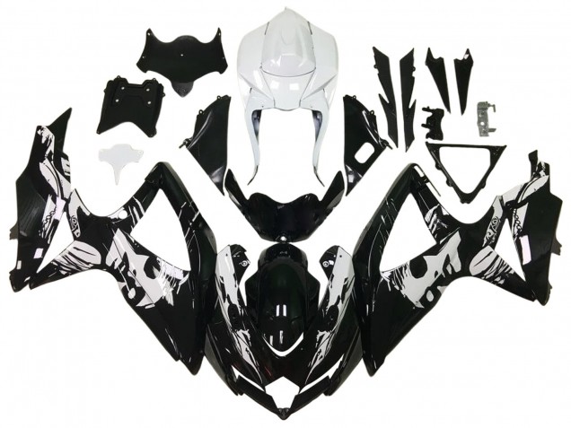 Discount 2006-2007 Glossy Black White Suzuki GSXR 600 / GSXR 750 Motorcycle Fairings Canada