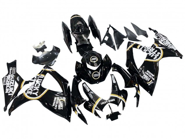 Discount 2006-2007 Glossy Black White Motul Lucky Strike Suzuki GSXR 600 / GSXR 750 Motorcycle Fairings Canada