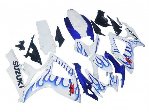 Discount 2006-2007 White Blue Flame Suzuki GSXR 600 / GSXR 750 Motorcycle Fairings Canada