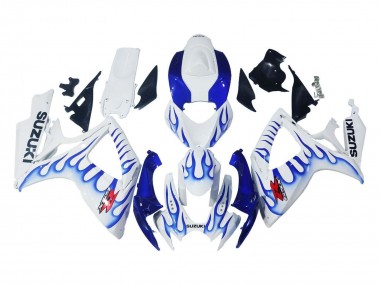 Discount 2006-2007 White Blue Flame Suzuki GSXR 600 / GSXR 750 Motorcycle Fairings Canada