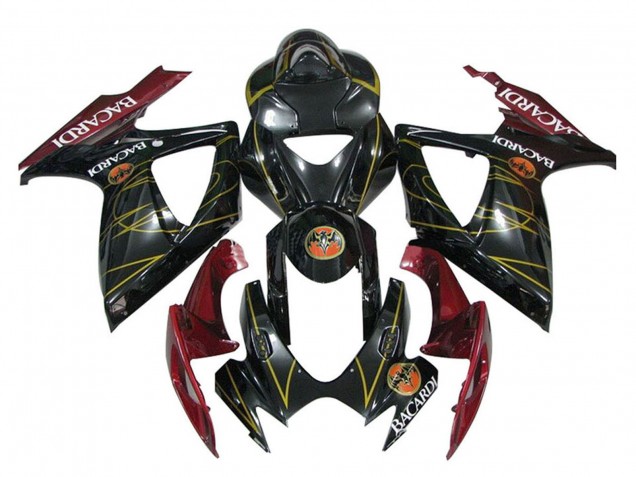Discount 2006-2007 Glossy Black Red Gold Suzuki GSXR 600 / GSXR 750 Motorcycle Fairings Canada