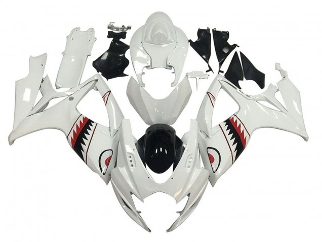 Discount 2006-2007 White Red Black Shark Suzuki GSXR 600 / GSXR 750 Motorcycle Fairings Canada