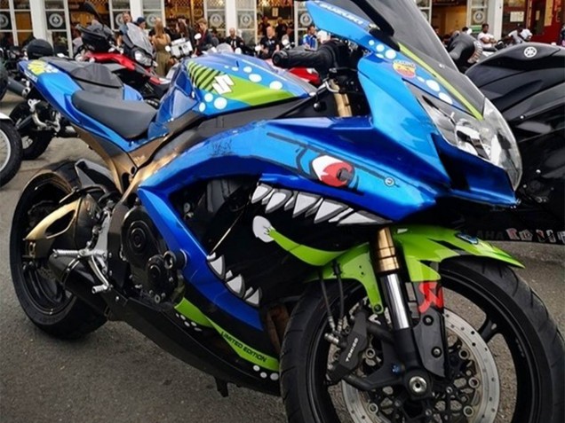 Discount 2008-2010 Blue Fluorescent Green Shark Suzuki GSXR 600 / GSXR 750 Motorcycle Fairings Canada