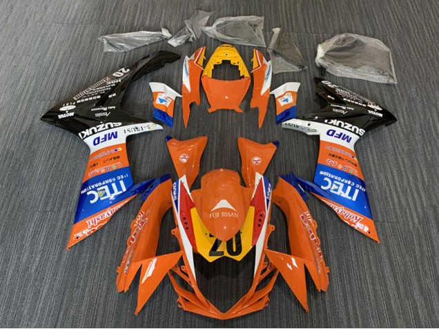 Discount 2008-2010 Orange Blue White Black ITEC Suzuki GSXR 600 / GSXR 750 Motorcycle Fairings Canada