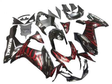 Discount 2011-2024 Glossy Black Red Flame Suzuki GSXR 600 / GSXR 750 Motorcycle Fairings Canada